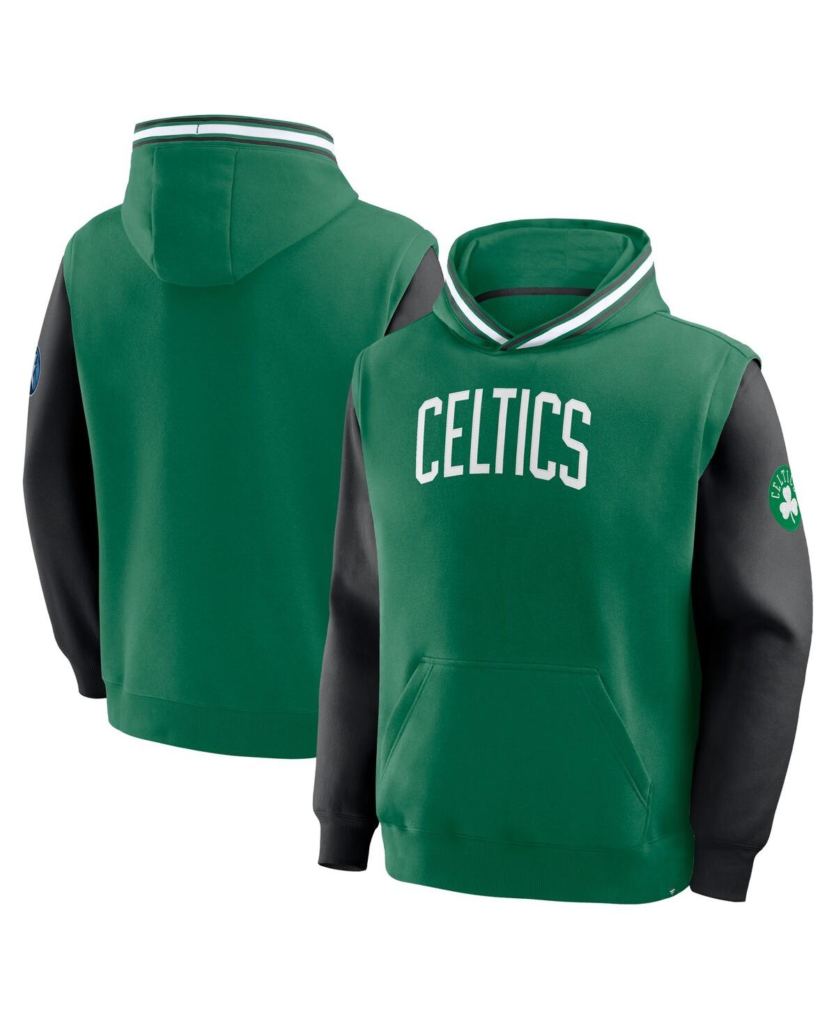 Fanatics Men's Kelly Green/Black Boston Celtics Half Court Shot Clock Fastbreak Hoodie