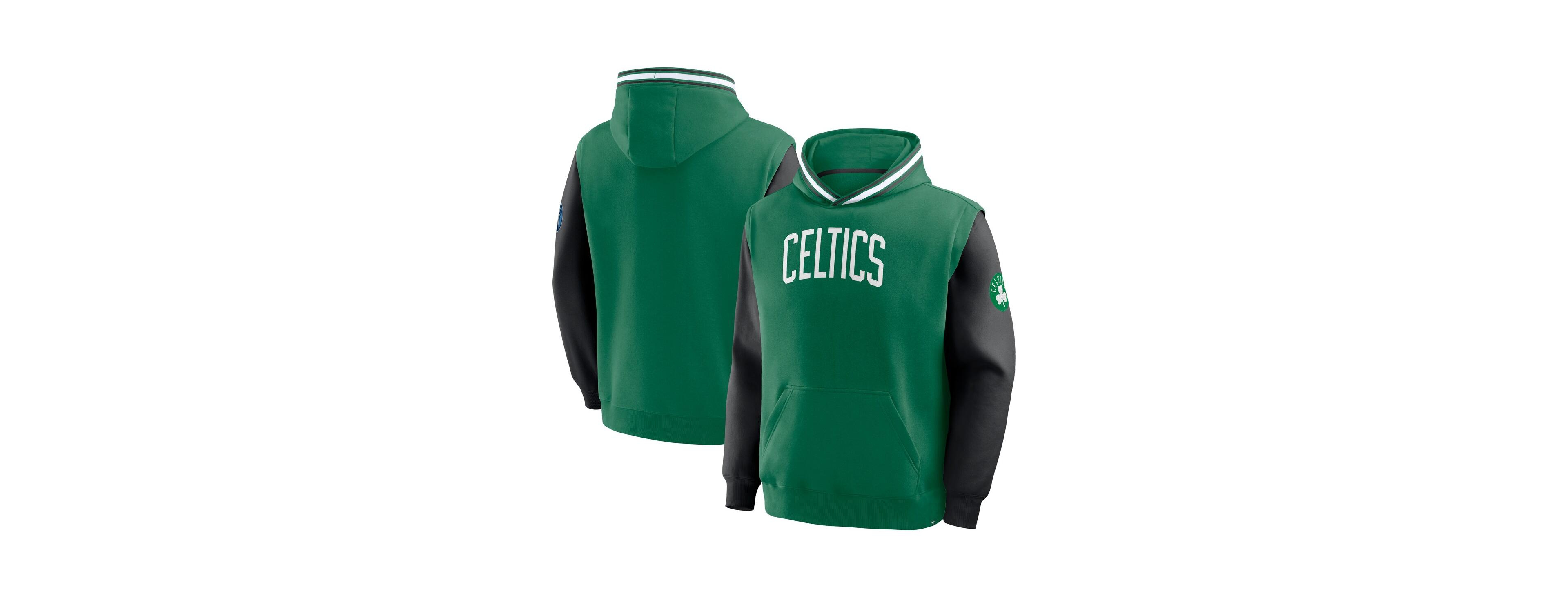 Fanatics Men's Kelly Green/Black Boston Celtics Half Court Shot Clock Fastbreak Hoodie