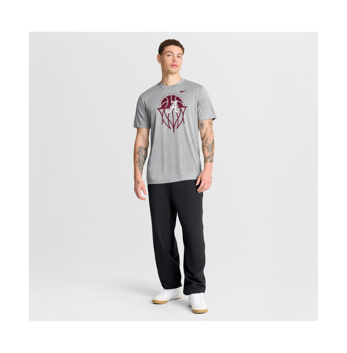 Мужская футболка Nike Gray Alabama Crimson Tide Basketball Icon Legend — фото 3