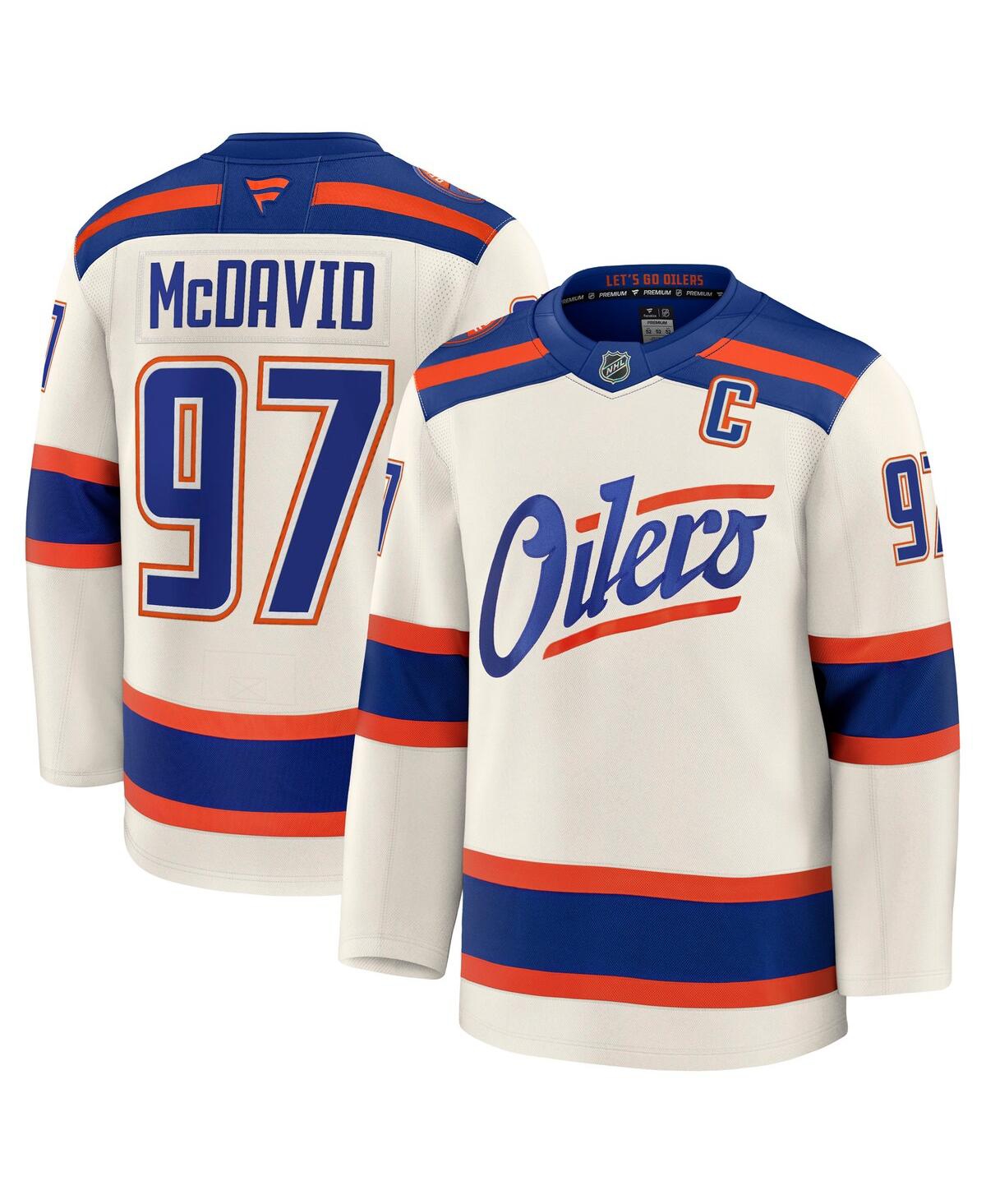 Fanatics Men's Connor McDavid Light Beige Edmonton Oilers Alternate Premium Jersey