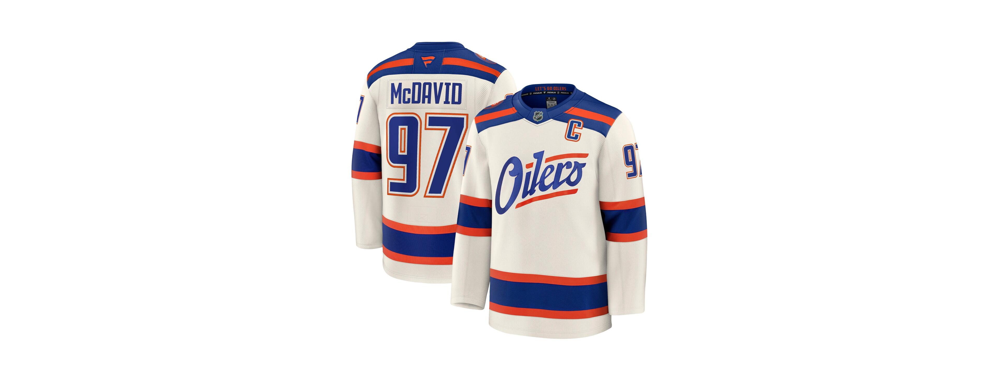 Fanatics Men's Connor McDavid Light Beige Edmonton Oilers Alternate Premium Jersey