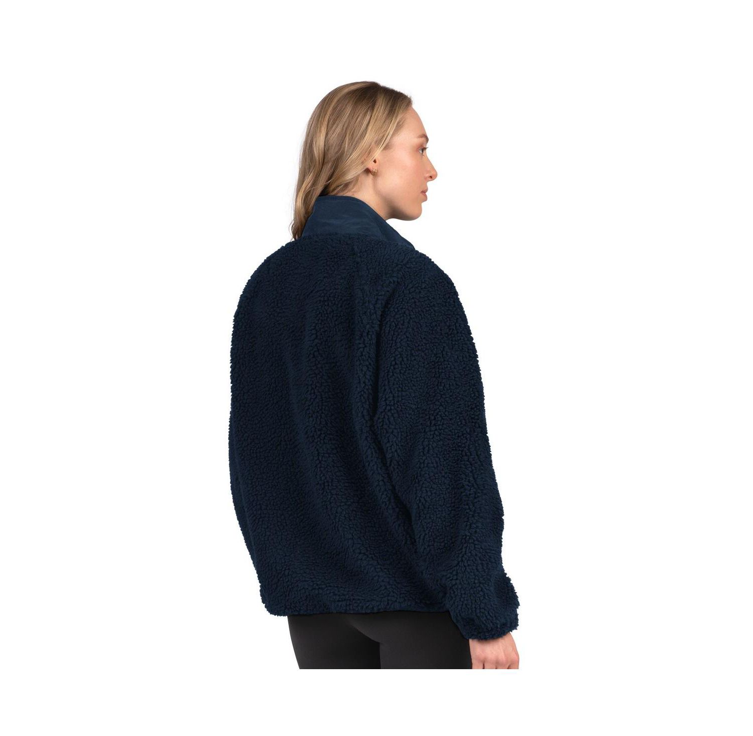 Women's Navy Denver Broncos On the Ball Sherpa Jacket