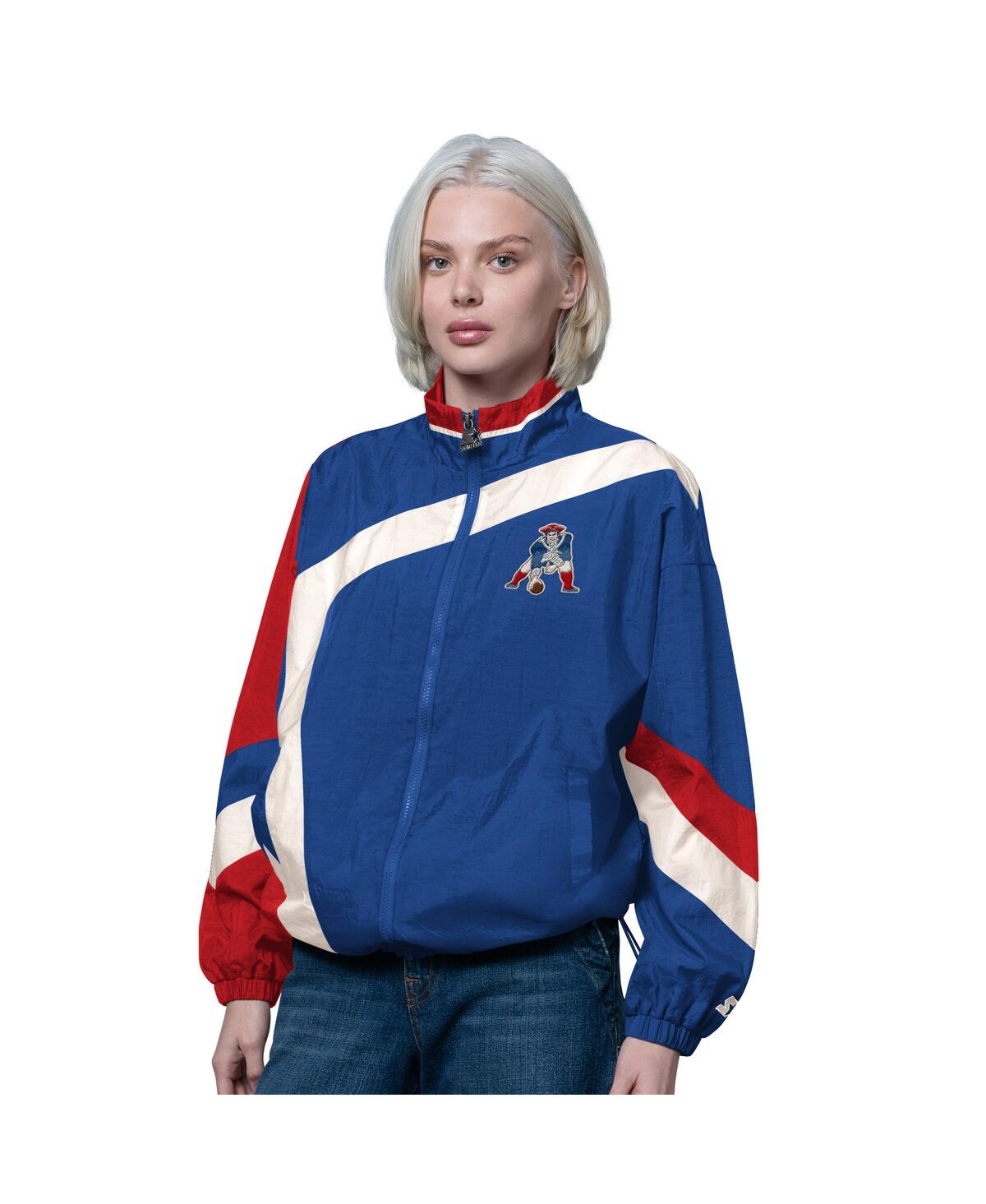 Starter Women's Royal/red New England Patriots Vintage 1st Quarter Full-zip Windbreaker