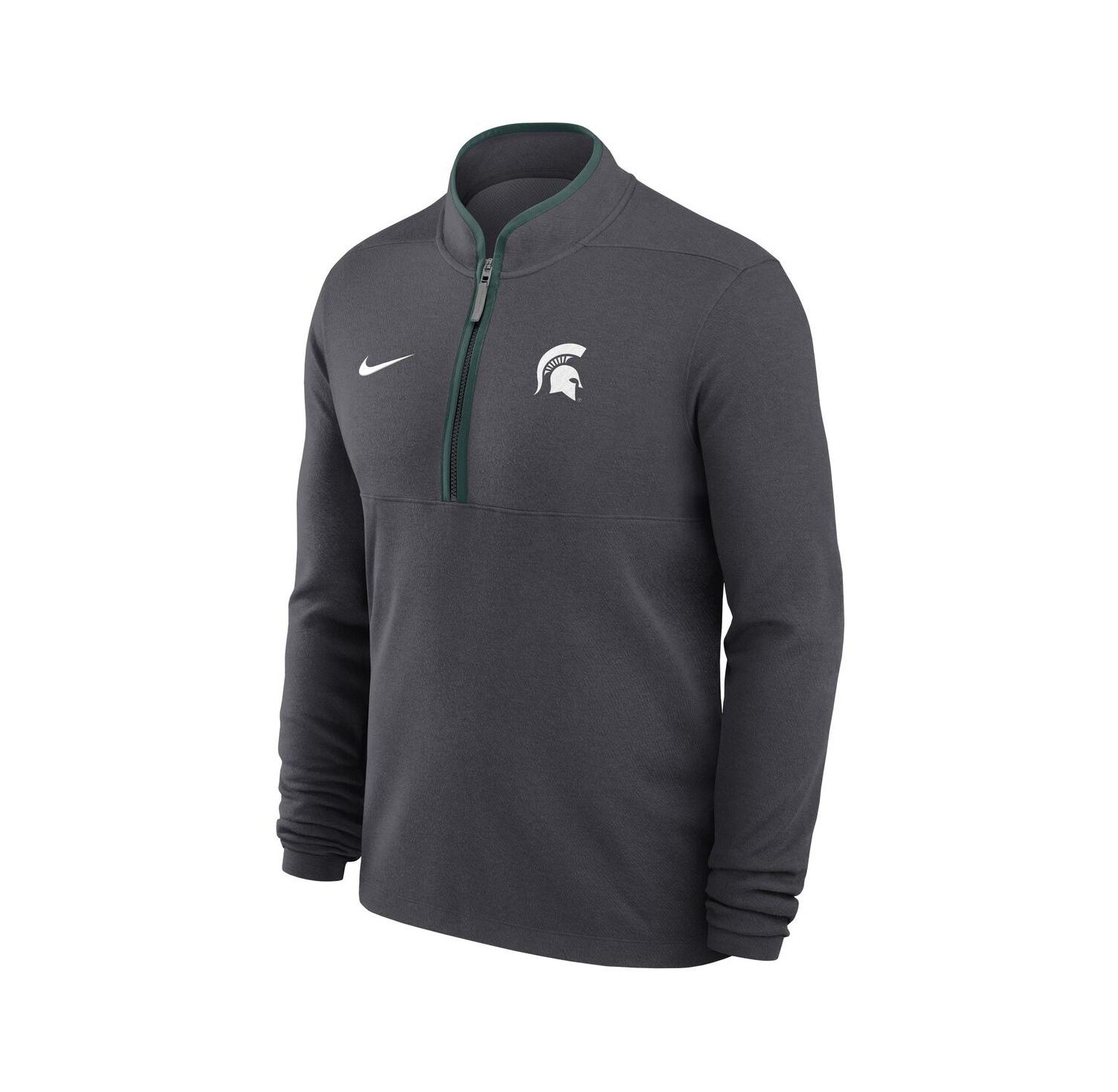 Men's Anthracite Michigan State Spartans Courtside Victory Dri-FIT Half-Zip Pullover Sweatshirt