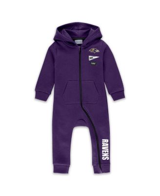 Baby Boys and Girls Newborn Purple Baltimore Ravens Hooded Fleece Full-Zip Coverall