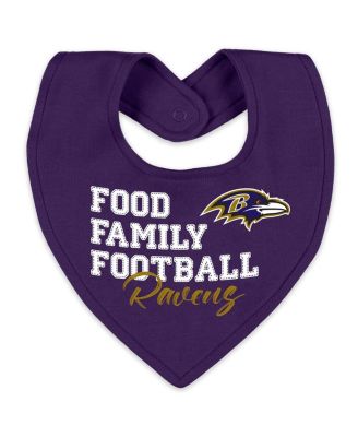 Baby Boys and Girls Newborn 2-Piece Baltimore Ravens Sleep and Play Full-Zip Sleeper Bib Set