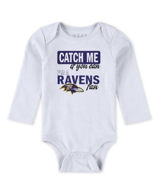 Baby Boys and Girls Newborn 3-Piece Baltimore Ravens Turn Me Around Bodysuits and Pant Set