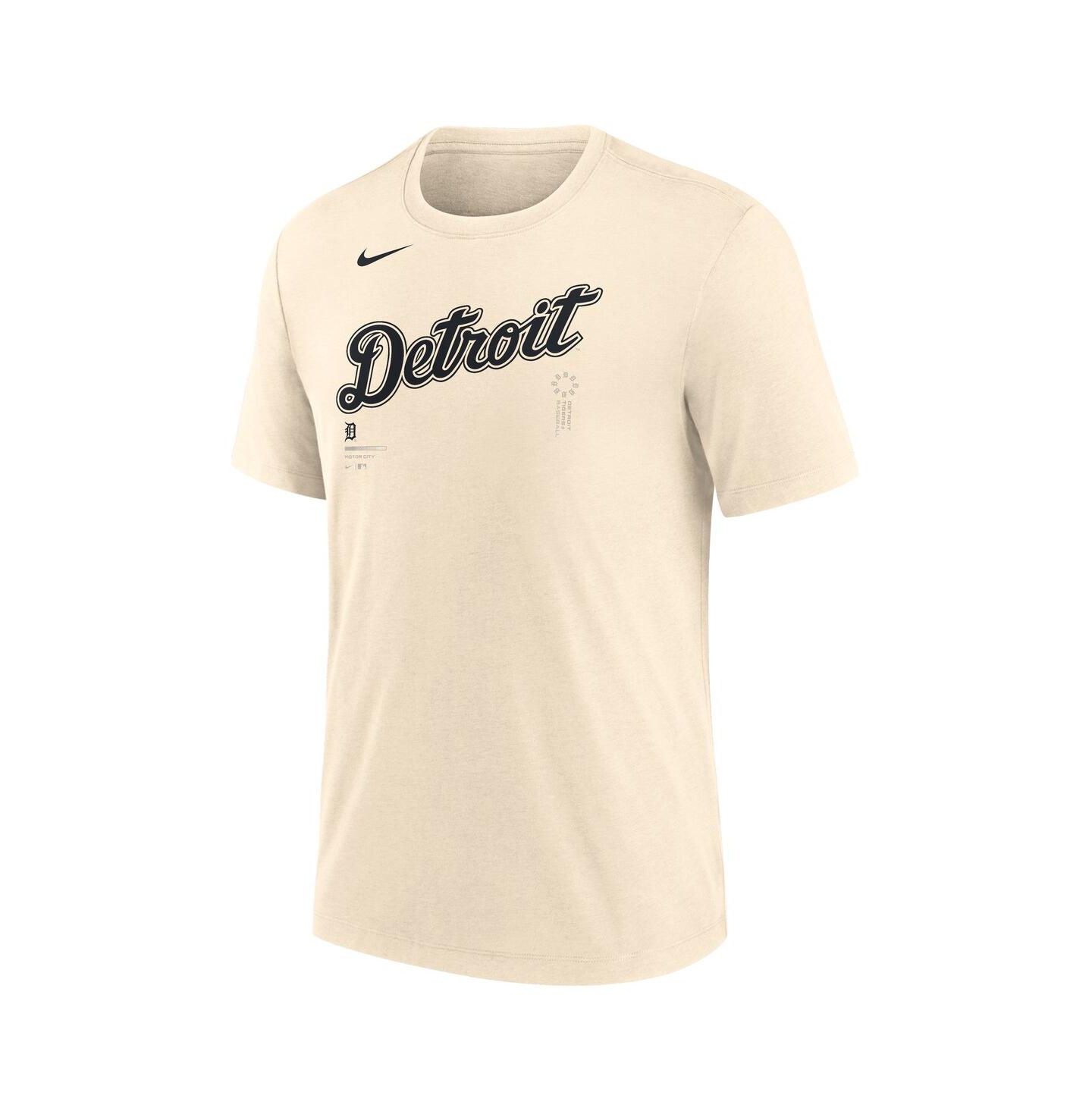 Мужская футболка Nike Natural Detroit Tigers Wordmark Tri-Blend — фото 2
