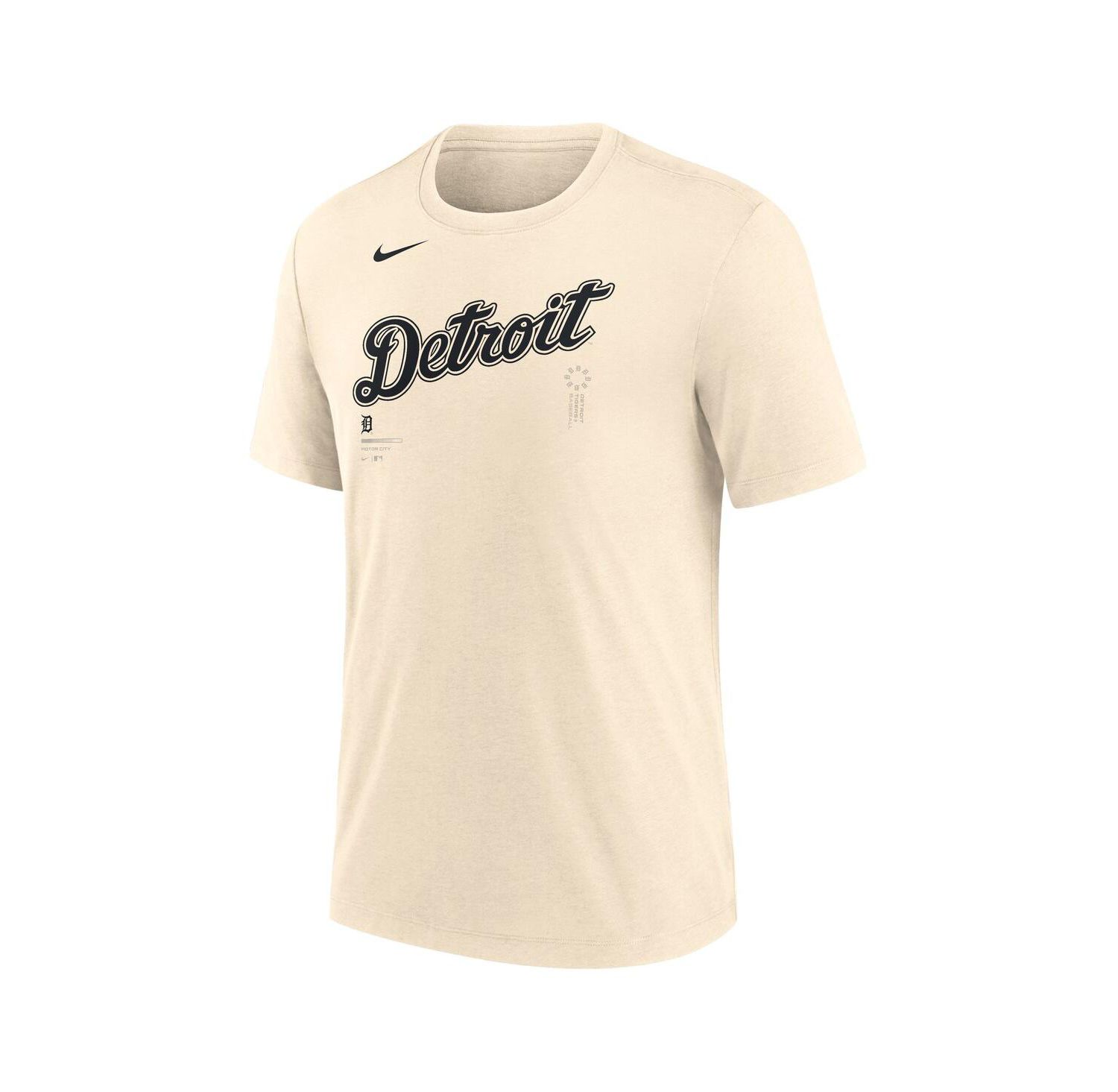 Men's Natural Detroit Tigers Wordmark Tri-Blend T-Shirt