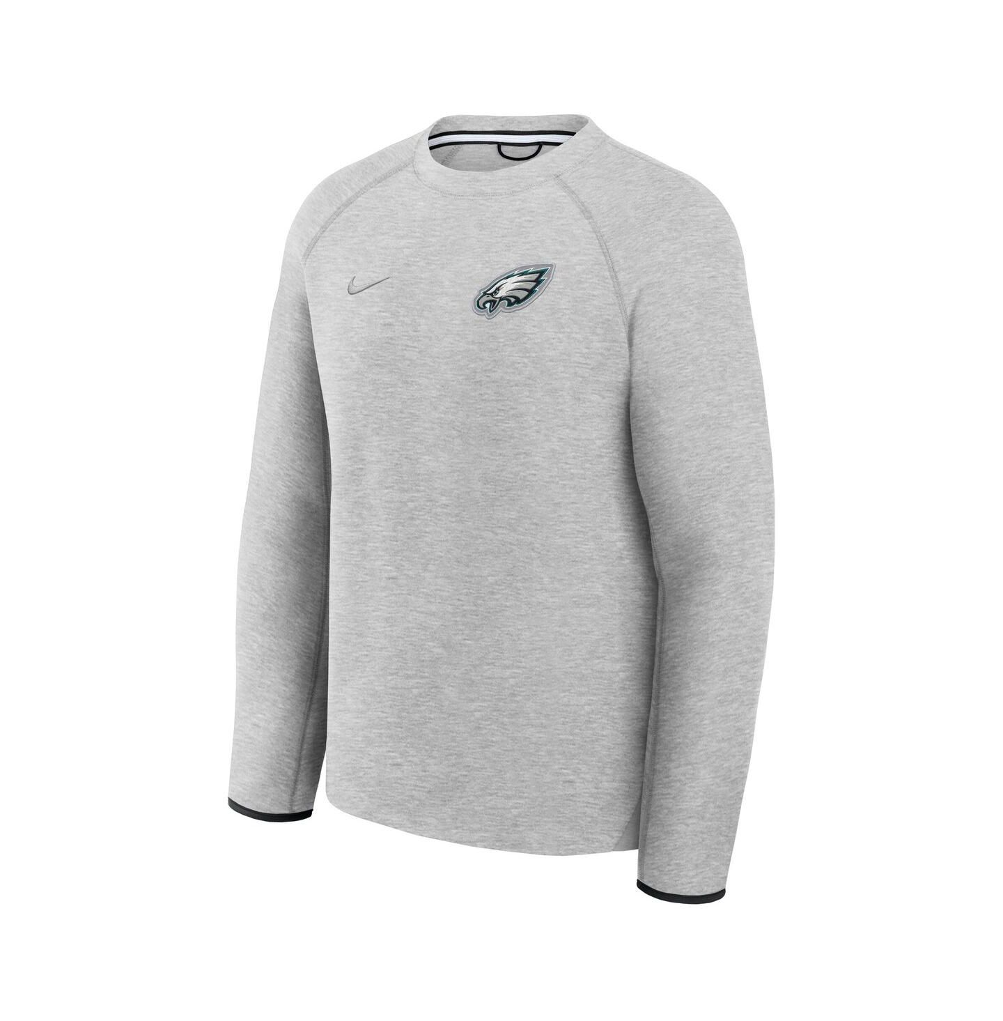 Мужская толстовка Nike Heather Gray Philadelphia Eagles Tech Fleece Raglan — фото 3
