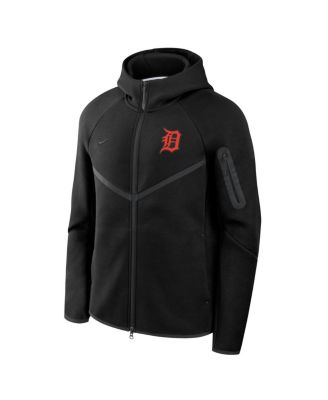 Men's Black Detroit Tigers Tech Fleece Windrunner Full-Zip Hoodie Jacket