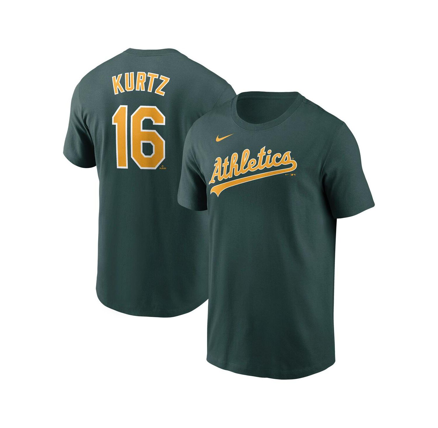 Men's Nick Kurtz Green Athletics Fuse Name & Number T-Shirt