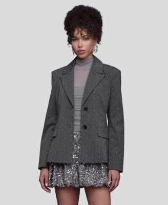 Pinstripe Long-Sleeve Blazer