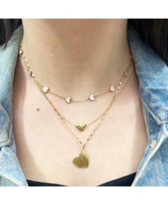 Gold Puffy Heart Necklace 14K Gold