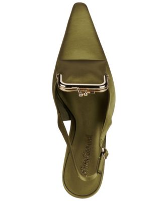 Women's Pay-Me Pointed-Tie Vinyl Wedge Pumps