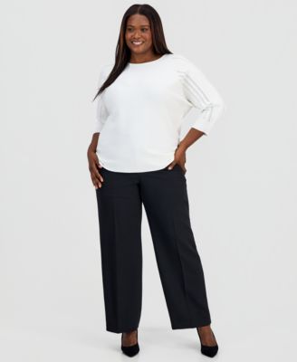Plus Size Dolman-Sleeve Knit Top