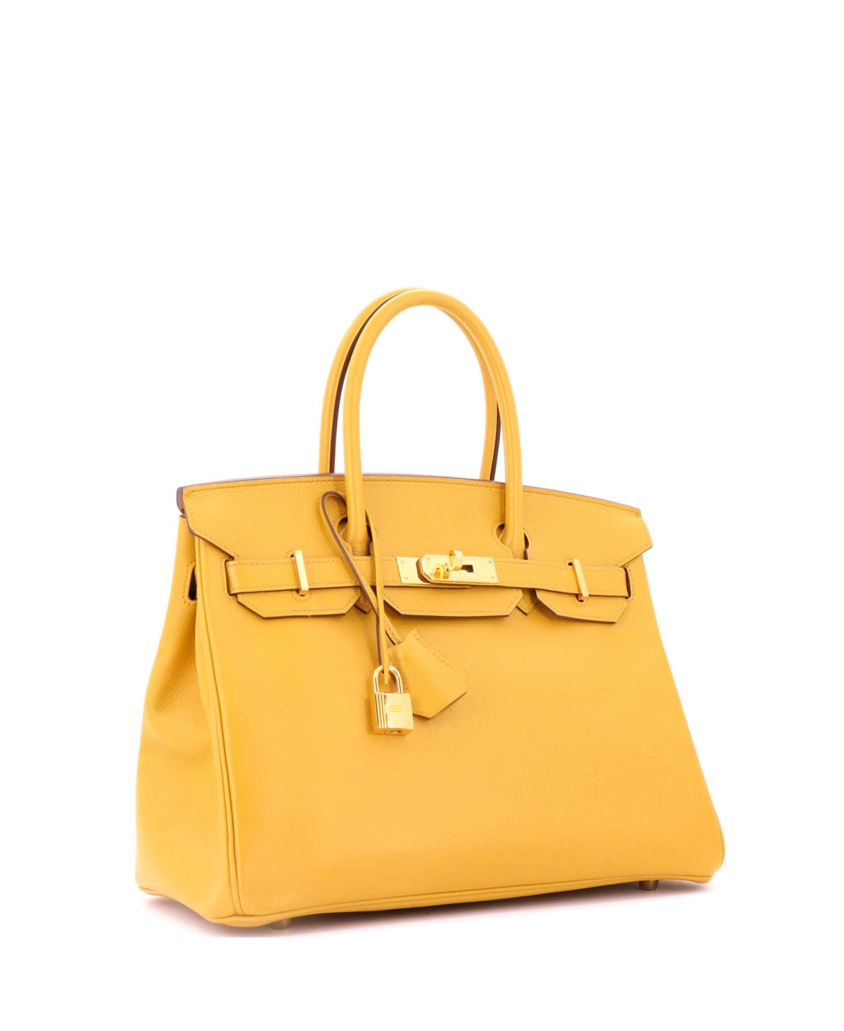 Pre-Owned HERMES Birkin 30 Handbag Yellow Epsom with Gold Hardware