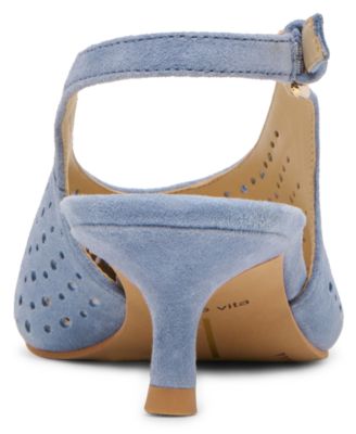 Women's Alenna Perforated Pointed Toe Kitten Heel Pumps