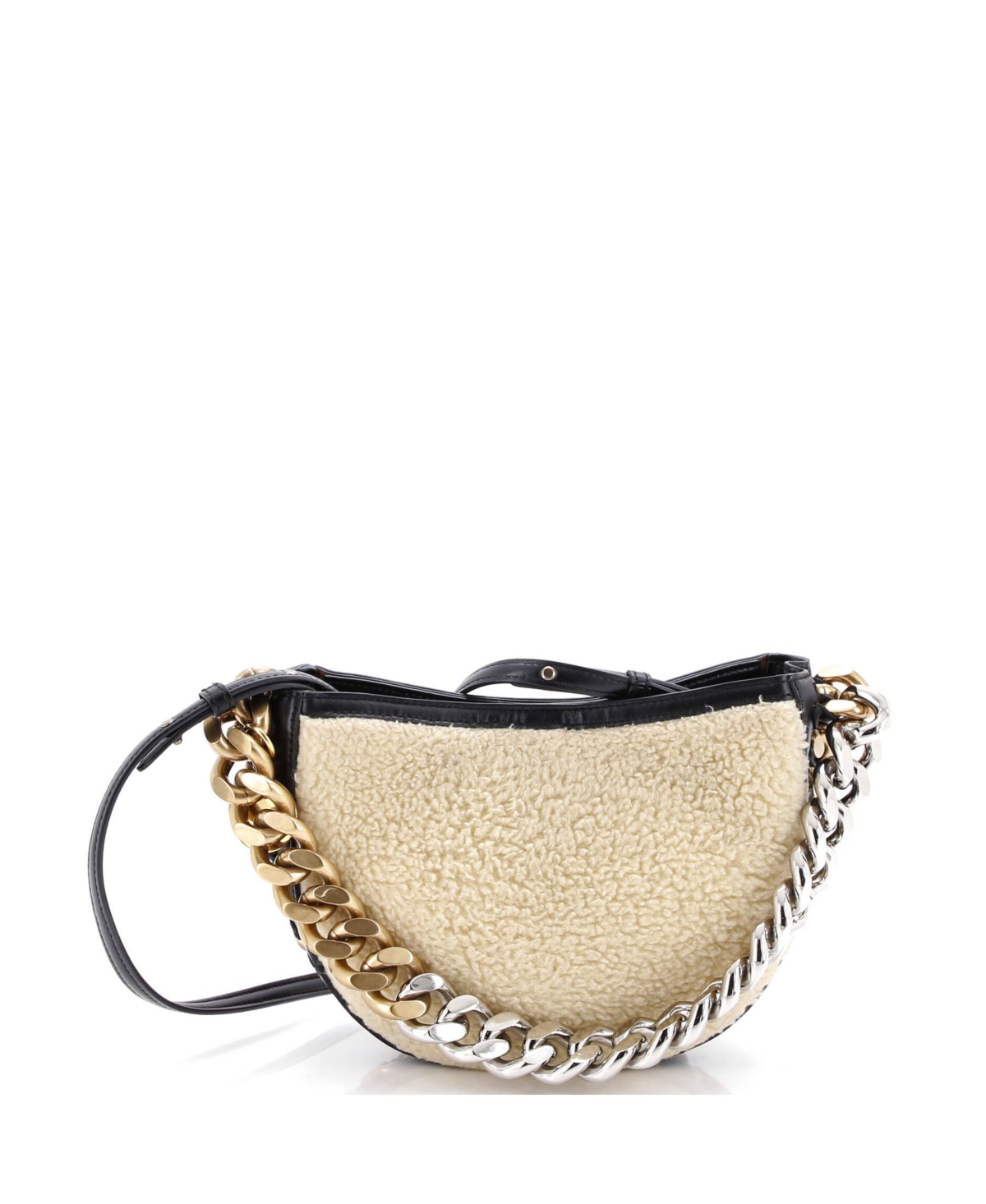 Pre-Owned Stella McCartney Small Frayme Shoulder Bag Faux Shearling and Faux Leather