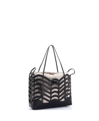 Small Kayan Tote Laser Cut Leather and Canvas