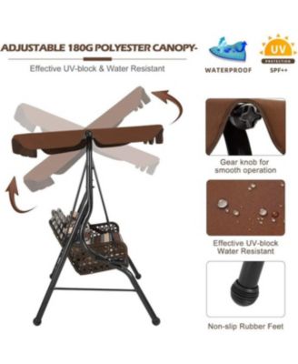 3-Seat Proch Swing Chair with Canopy