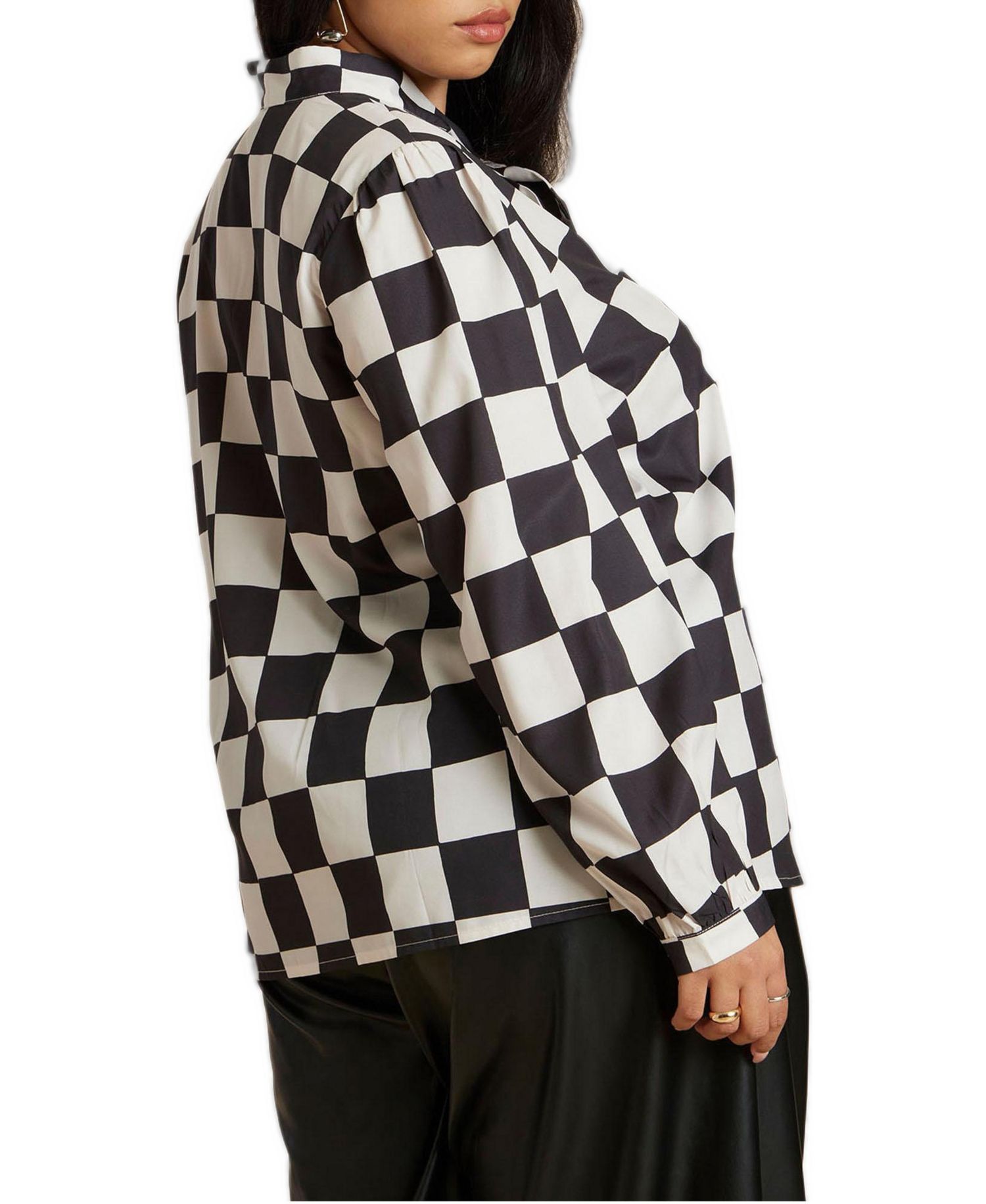 Women's Printed Tie Neck Blouse
