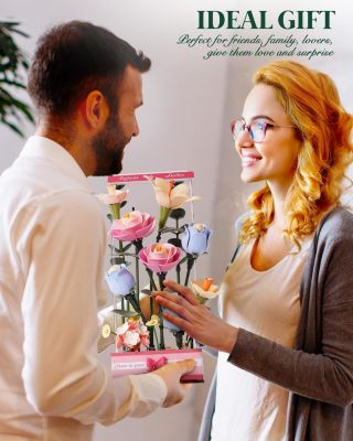 3D Puzzles Floral Art Series, Single Flower DIY Craft Flower Puzzle, Home Decorative Ornaments for Holiday Gifts, Purple, 2.8"3.5"13.6"