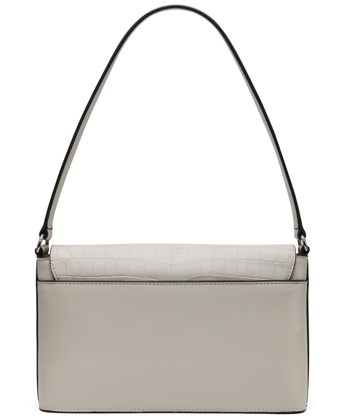 Macy's Alia Croc Magnetic Snap Shoulder Bag In Gray