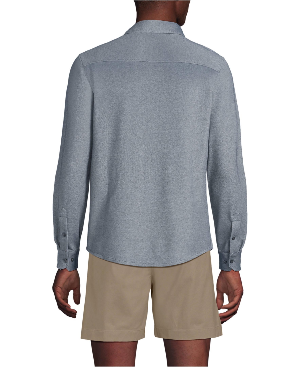 Lands' End Men's Long Sleeve Knit Travel Kit Oxford Shirt