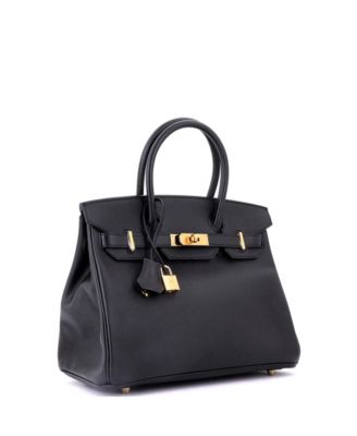 Birkin 30 Handbag Black Epsom with Gold Hardware