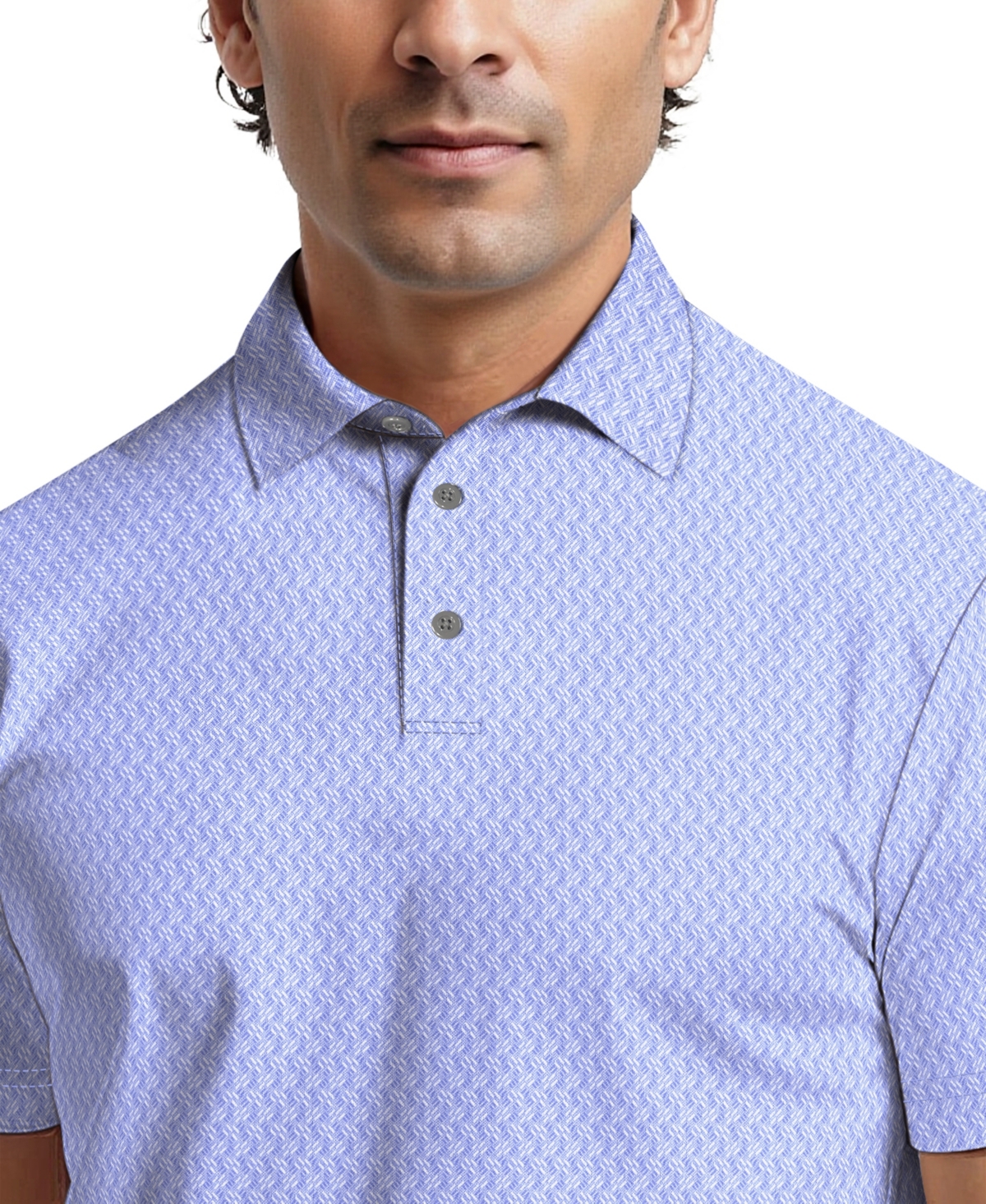 Pga Tour Men's All-Over Micro Jacquard Short-Sleeve Golf Polo Shirt