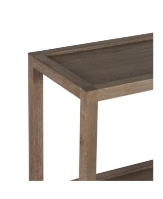 Lowell Solid White Oak Wood Console Table, Brown
