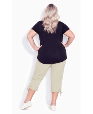 Women's Plus Size Cotton Cinch Capri