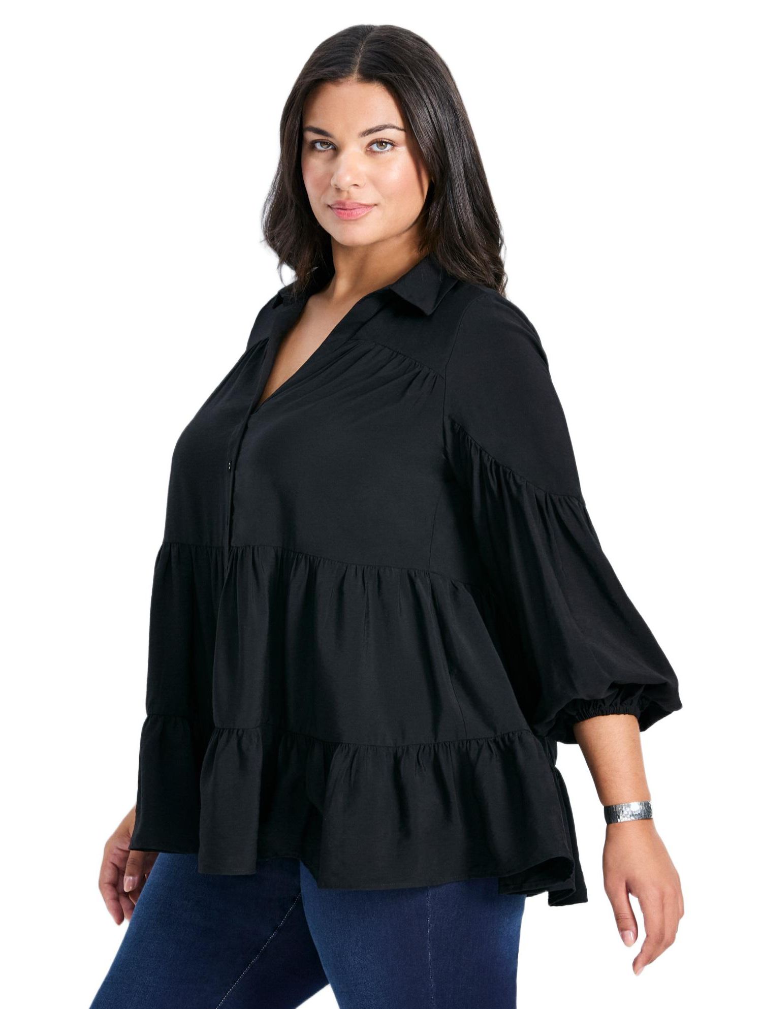 Women's Plus Size Amari Tiered Tunic Shirt