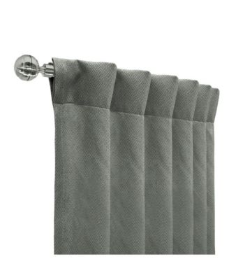Galati Room Darkening Trendy Textured Herringbone Motif Dual Header Curtain Panel 52" x 108" Charcoal