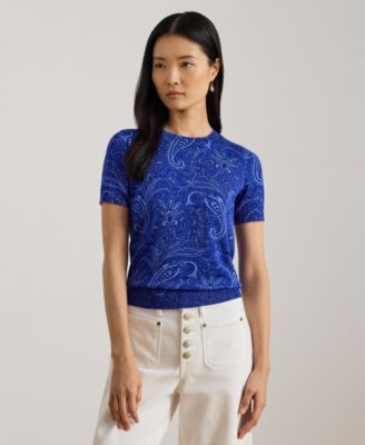Lauren Ralph Lauren - Women's Paisley Short-Sleeve Sweater