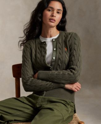 Polo Ralph Lauren Women's Cable-Knit Cotton Crewneck Cardigan