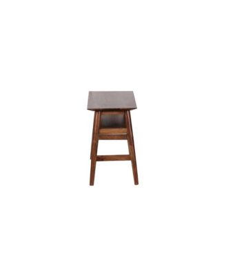 Portola Solid Acacia Wood End Table, Brown