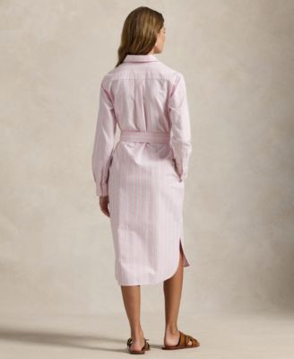 Women's Belted Cotton Oxford Shirtdress