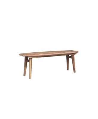 Fusion Solid Sheesham Wood Dining Bench, Light Brown