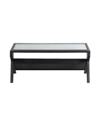 Canberra Solid Mango Wood Coffee Table, Black
