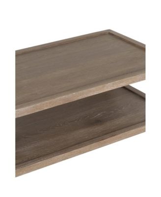 Lowell Solid White Oak Wood Coffee Table, Brown