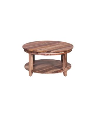 Sonora Solid Sheesham Wood Round Coffee Table, Brown