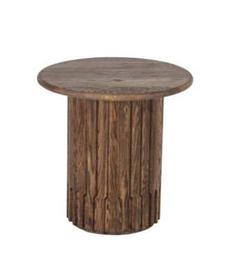 Bixby Solid Red Oak Wood End Table, Brown