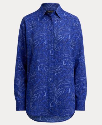 Women's Relaxed Fit Paisley Crepe Shirt