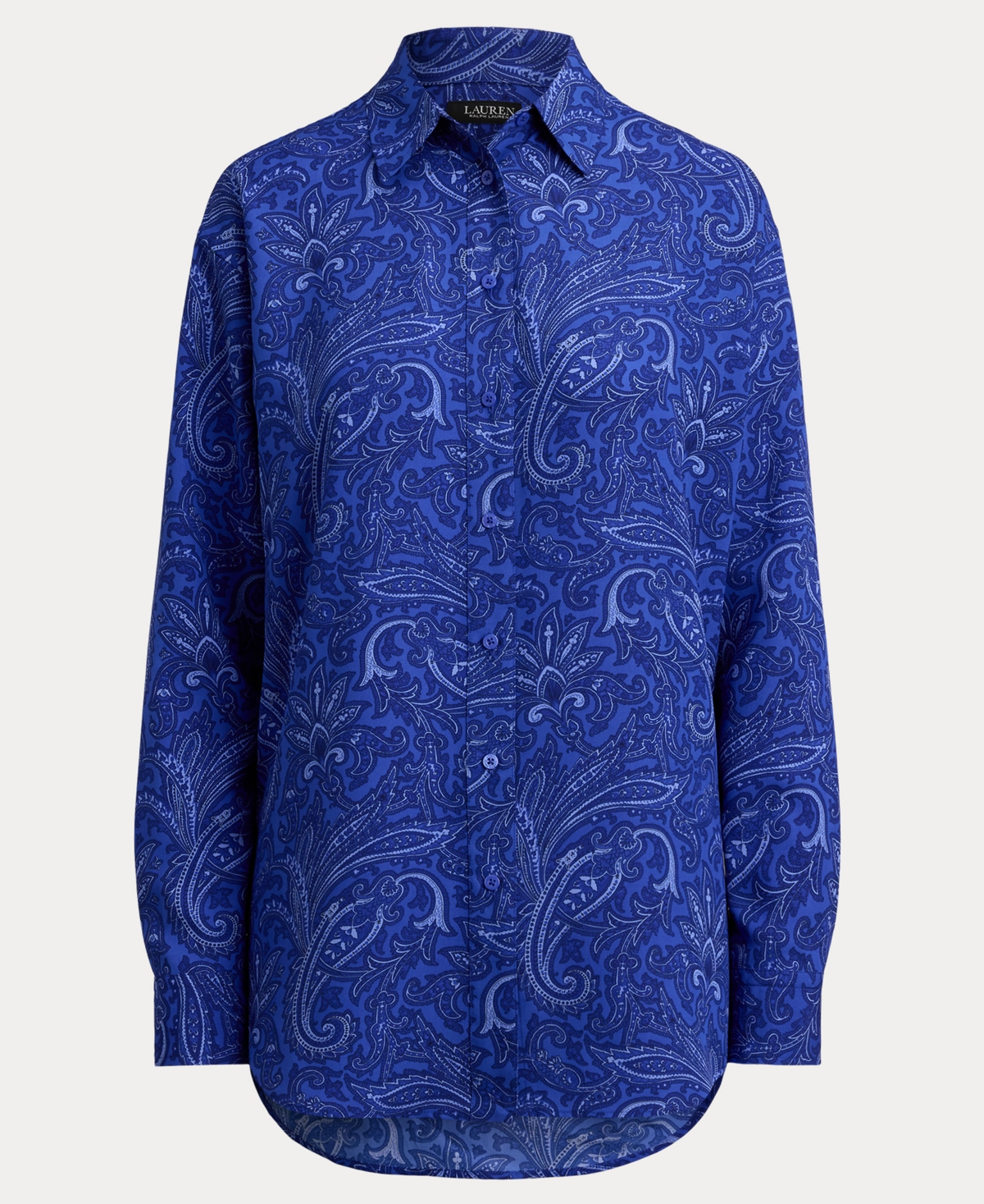 Lauren Ralph Women's Relaxed Fit Paisley Crepe Shirt