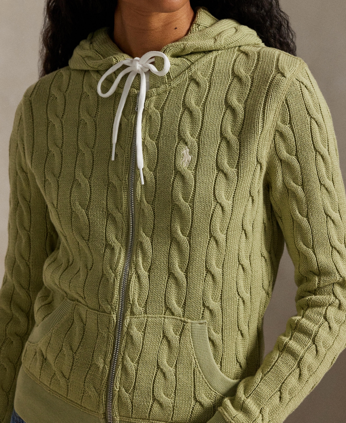 Polo Ralph Lauren Women's Cable-Knit Full-Zip Hoodie