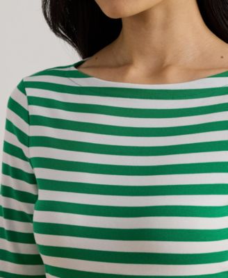 Women's Striped Boat Neck T-Shirt