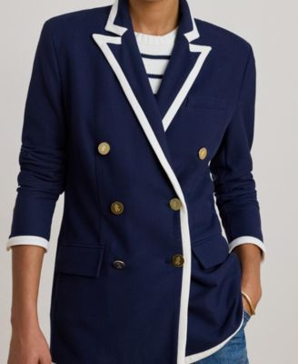 Women's Two-Tone Double-Breasted Pique Blazer