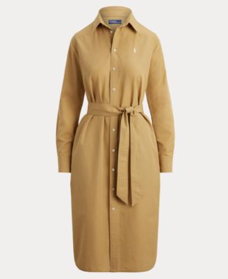 Women's Long-Sleeve Belted Shirtdress